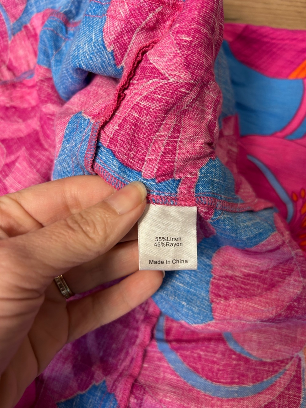 Tuckernuck Cameran Eubanks Wimberly Wild Azalea Dress Linen pink floral size xl - Picture 4 of 7